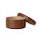 Hello Honey® 6.25" Caramel Brown Round Lacquered Bamboo Container with Lid